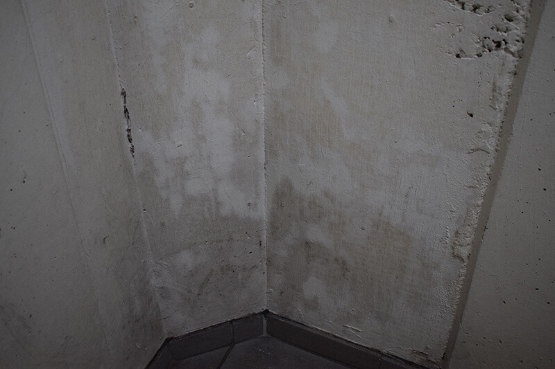 Schimmel an der unteren Ecke